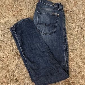7 for all of mankind jeans, size 24, skinny, is a button up